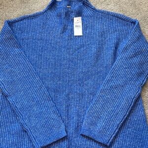 LOFT women’s Royal Blue Ribbed Turtleneck Sweater